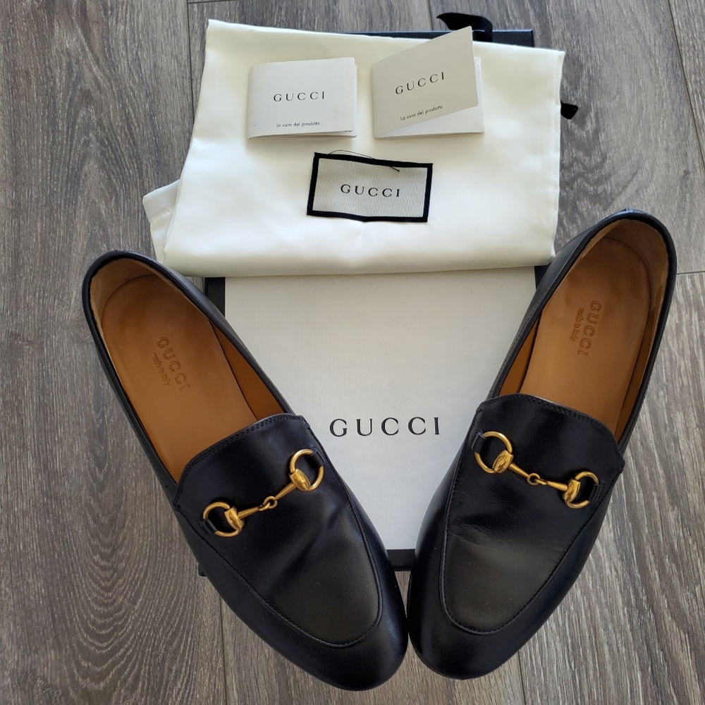 Gucci Jordaan loafers 5.5 35.5 like new Black